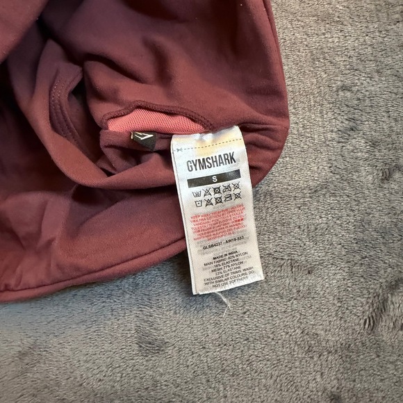 Gymshark Seamless Sports Bra Mauve Pink V Neck Womens Small Workout Athleisure - Picture 2 of 6